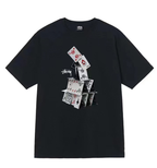 Stussy graphic crewneck T-shirt in dark color with card tower print