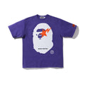 Bape T-shirt with purple fabric and large front animal graphic