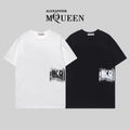 Crew-neck cotton T-shirts: white and black, MCQ logo chest print