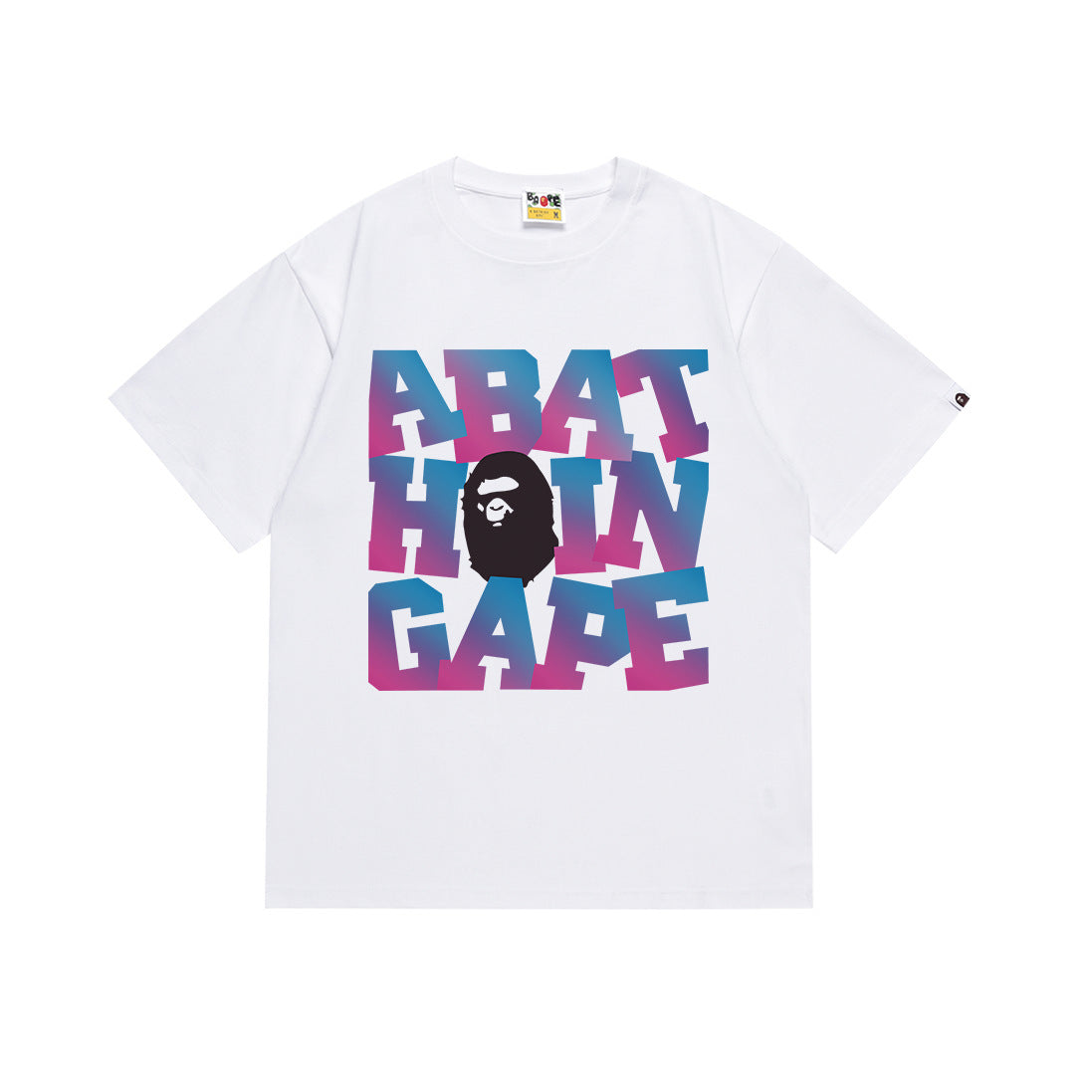 White Bape T-shirt with colorful graphic front
