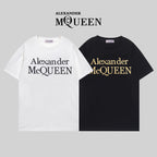 T-shirt set: white and black with Alexander McQueen logo print at chest