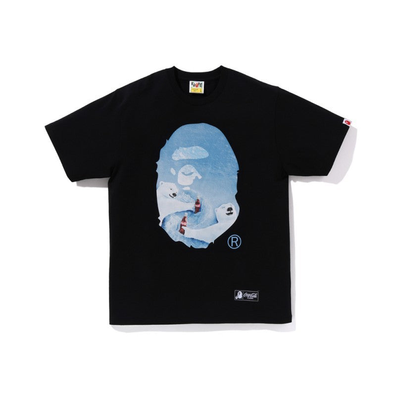 Black Bape T-shirt with large blue graphic and small logo patch