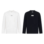 Maison Margiela long-sleeve crewneck T-shirts, white and black