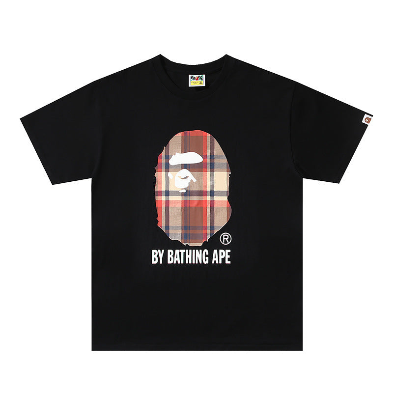 Black Bape T-shirt with large camo ape logo graphic on the front
