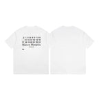 White Maison Margiela T-shirt set, front and back with number and logo print