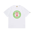 White Bape Baby Milo graphic T-shirt with circular logo at center