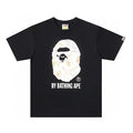 Black T-shirt with large white ape face graphic and BY BATHING APE logo