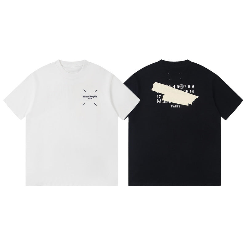 Set of Maison Margiela T-shirts: white and black, each with front graphic print
