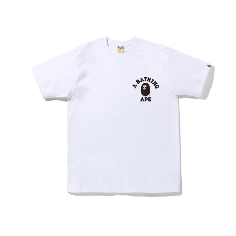 Bape T-shirt, white crewneck short-sleeve with small chest logo