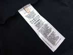 Navy T-shirt care label inside neckline