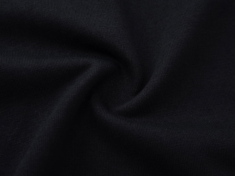 Navy knit T-shirt fabric close-up