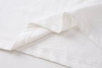 White T-shirt side seam and hem stitching
