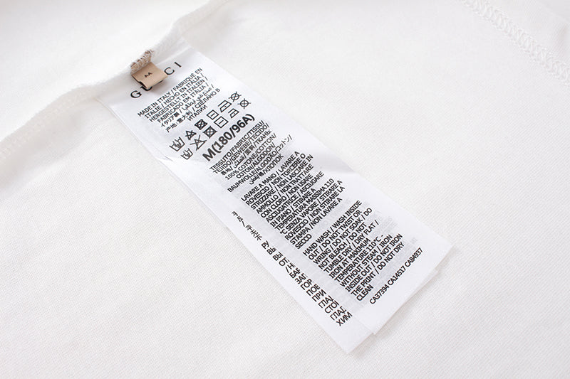 White Gucci short-sleeve T-shirt with printed care label