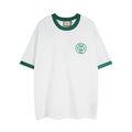 White Gucci short-sleeve T-shirt with green trim and small chest logo