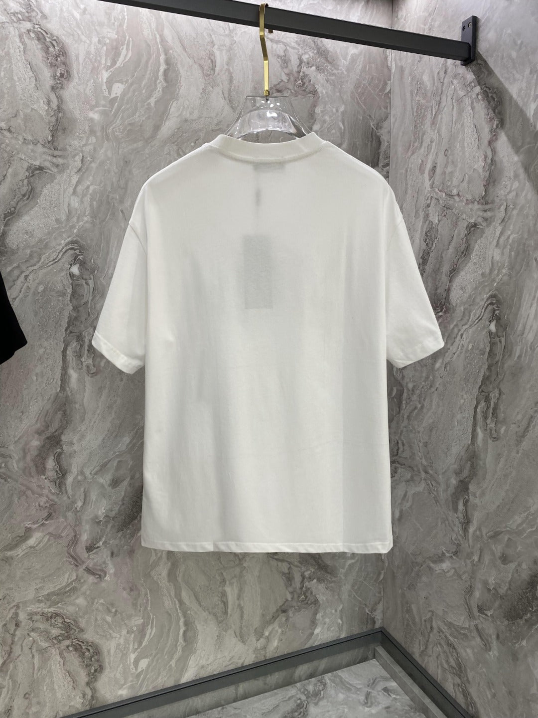 Versace white crewneck T-shirt with plain back and short sleeves