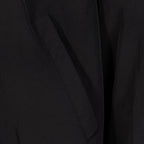 Black Balenciaga long jacket sleeve seam and diagonal stitch detail
