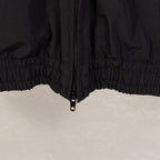 Black Balenciaga long jacket front zipper centered with elastic waist