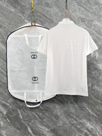 Gucci polo shirt, white short-sleeve with collar and logo patch