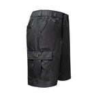 Prada black nylon pants with cargo pocket flap and triangle logo patch