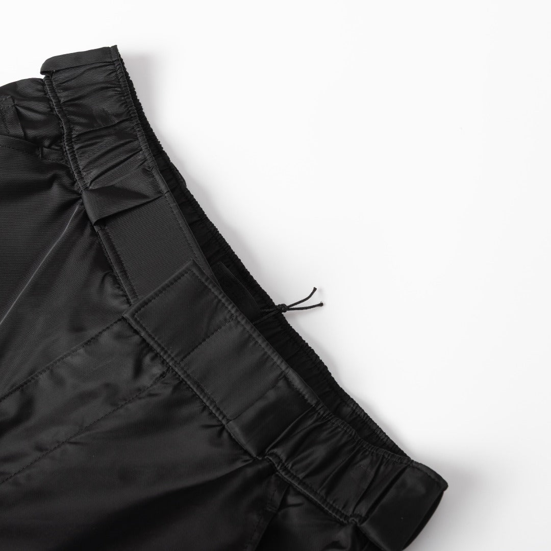 Prada black nylon pants cuff with cargo pocket and elastic waistband
