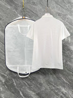White Gucci polo shirt back view, short sleeves and plain collar