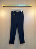 Gucci dark navy pants with belt loops, front button closure and side pockets
