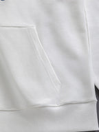 White Dior hoodie sweatshirt with pocket hem and stitched seams