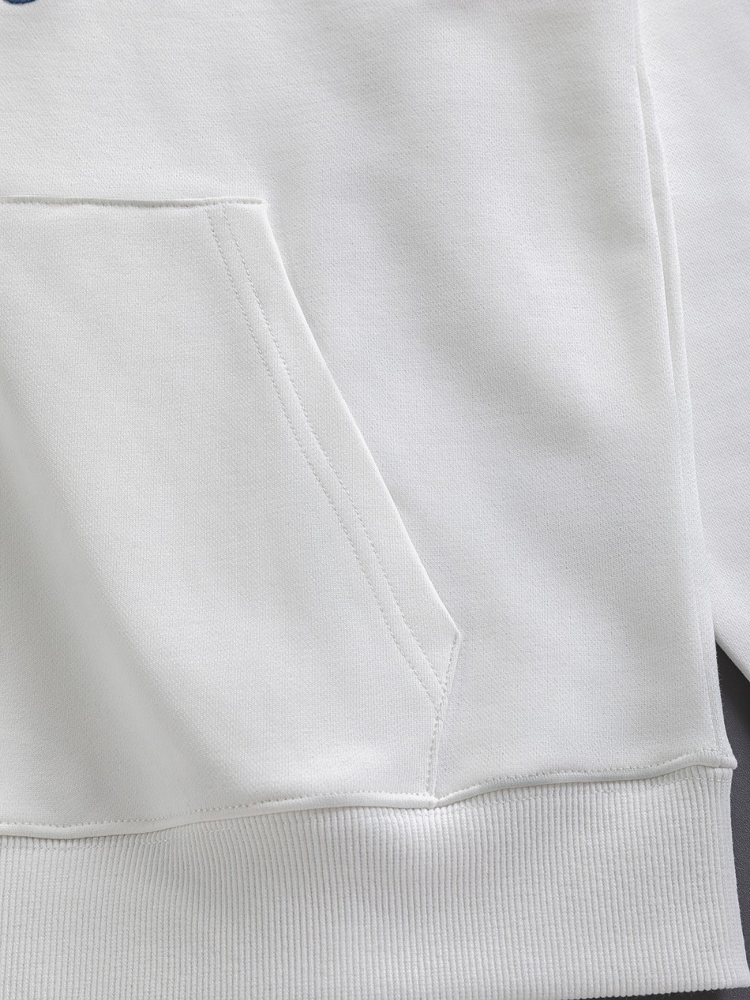 White Dior hoodie sweatshirt with pocket hem and stitched seams