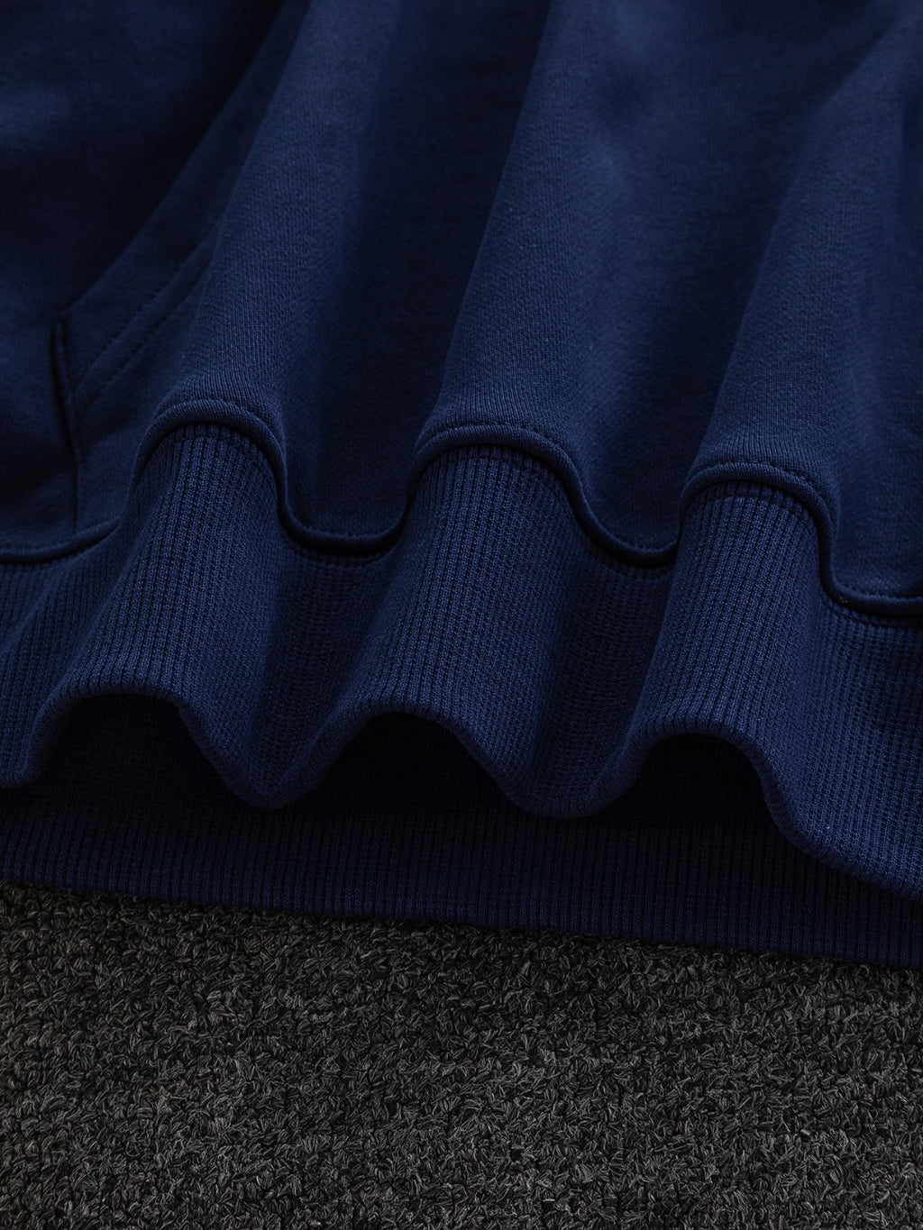 Dior long-sleeve hoodie, navy blue with ribbed hem