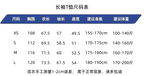 Moncler long-sleeve size chart with chest, length, sleeve and height ranges (XS–L)