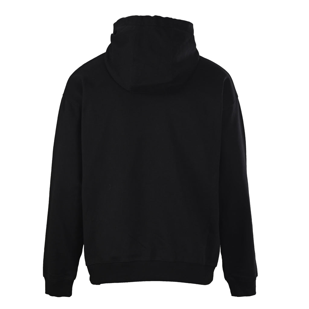 Versace black hoodie back view with large hood