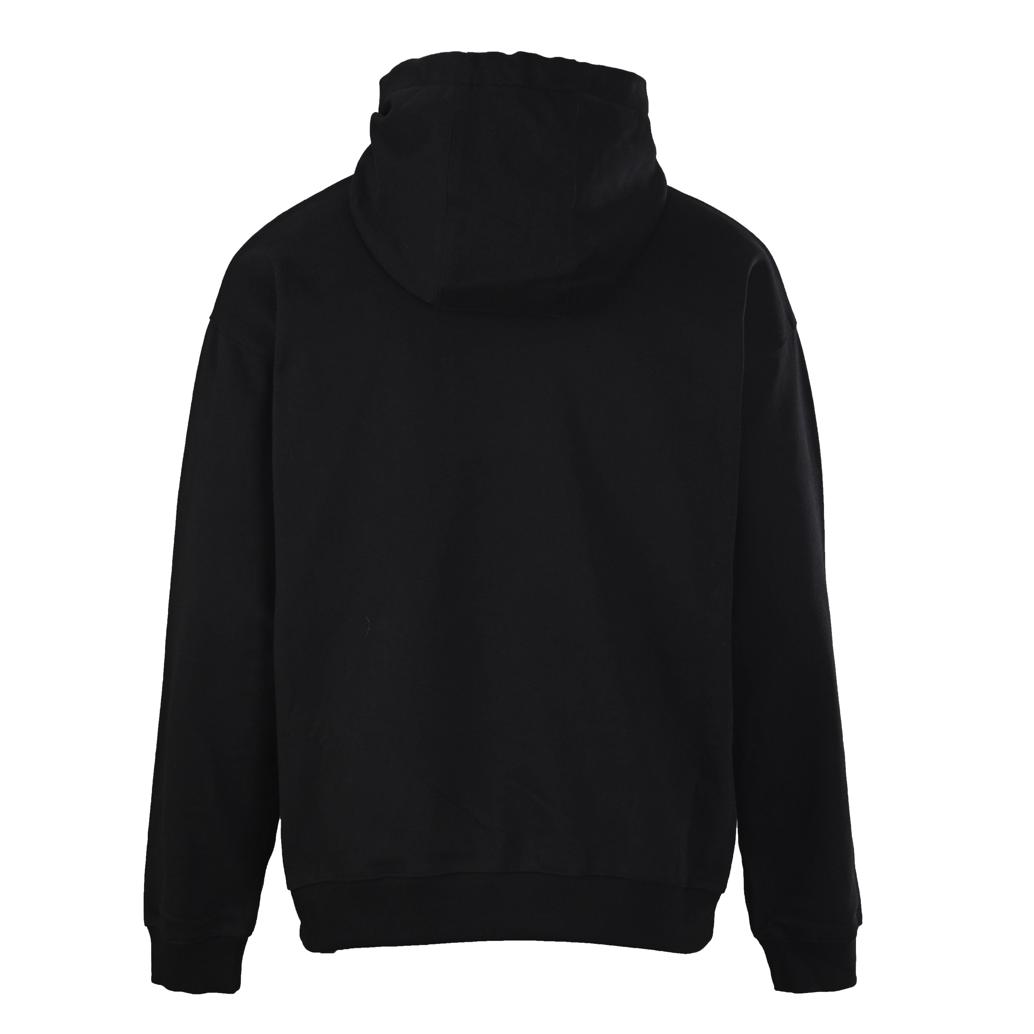 Versace black hoodie back view with large hood