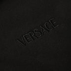 Versace embroidered logo on black hoodie
