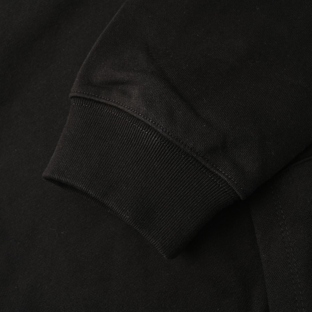 Versace black hoodie ribbed sleeve cuff