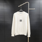 White Givenchy crewneck sweater with black logo on chest