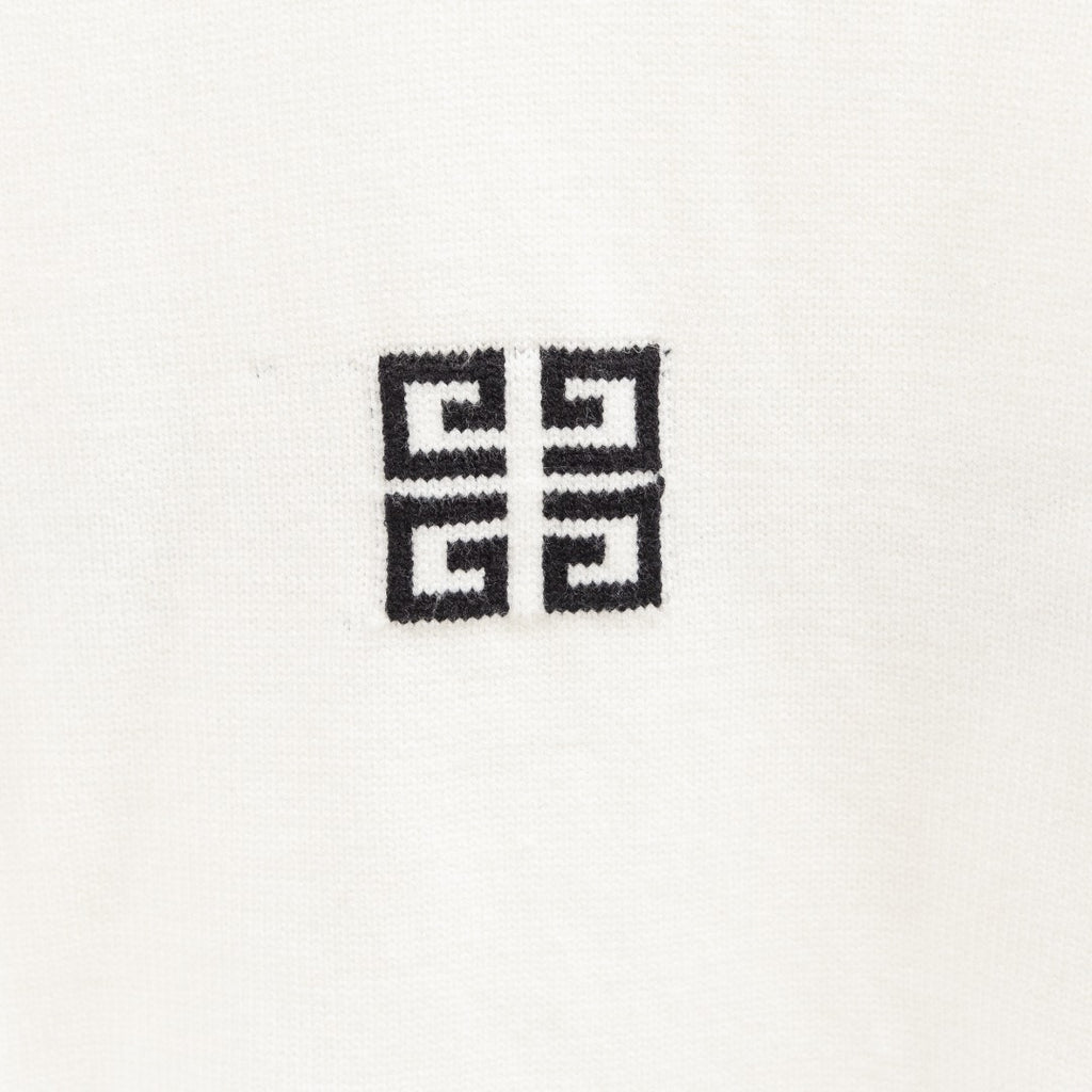 White Givenchy sweater with small black logo patch