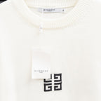 White Givenchy sweater neckline with tag and black logo
