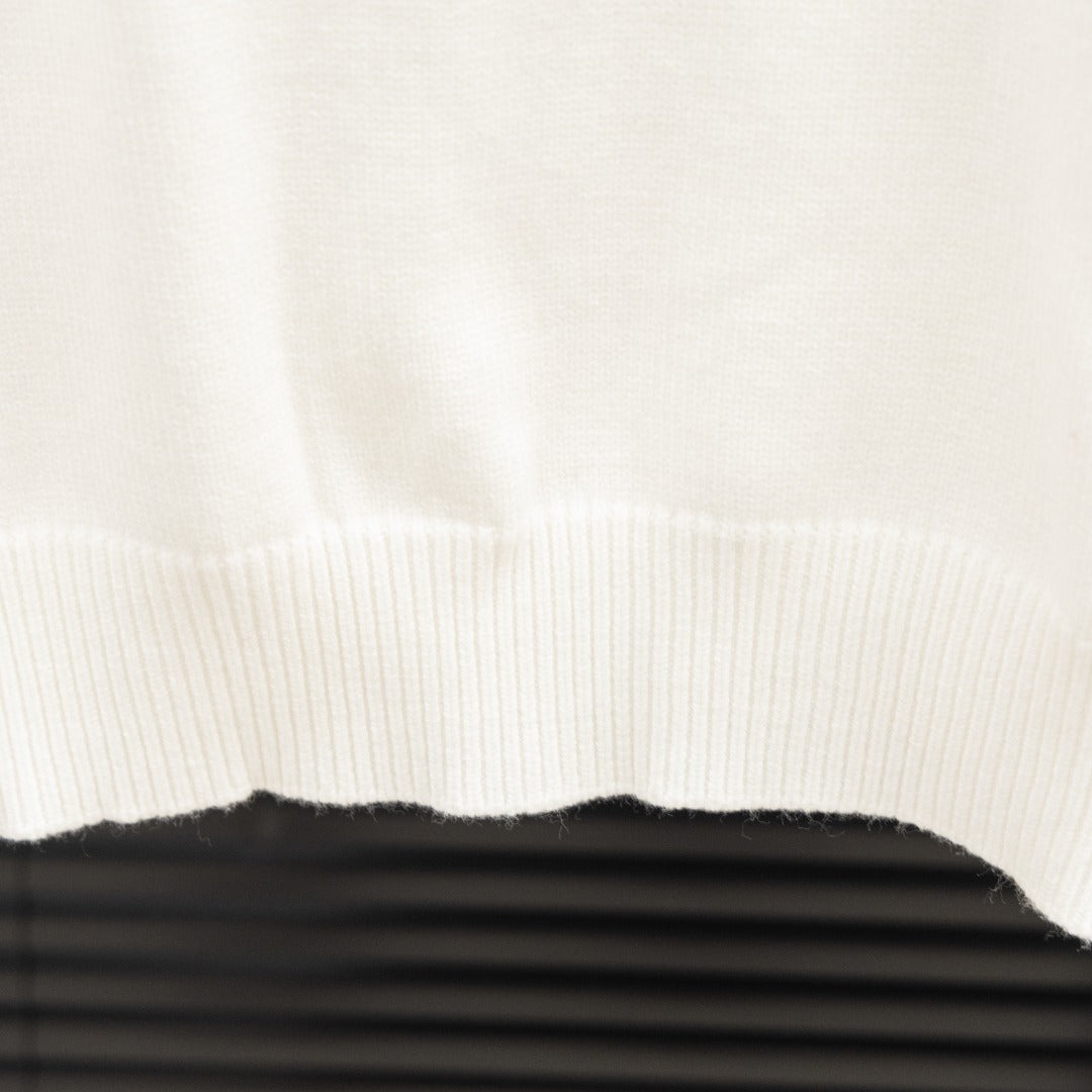 White Givenchy sweater ribbed hem cuff detail
