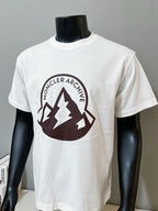 White Moncler short-sleeve T-shirt with central Moncler Archive emblem