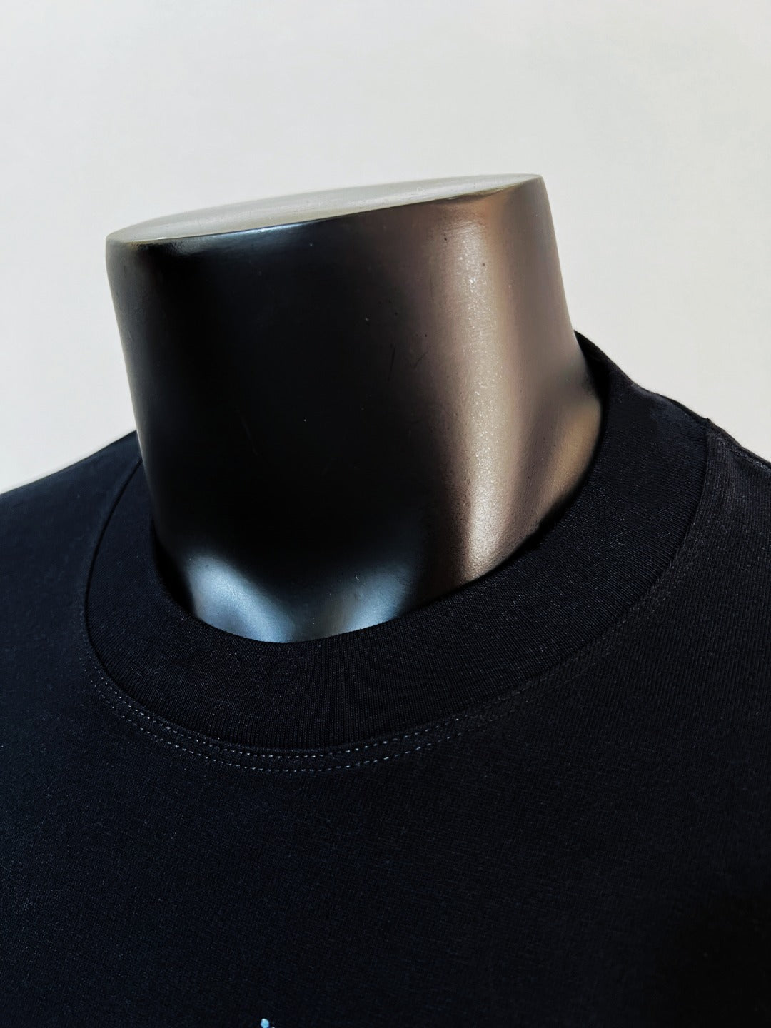 Polo Ralph Lauren black crew-neck T-shirt, collar close-up