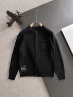 Fendi black cardigan jacket with button front and chest pocket