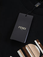 Black Fendi shorts with brand logo tag