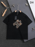Black Fendi short-sleeve T-shirt with large FENDI logo graphic on front