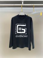 Black Givenchy graphic crewneck sweatshirt with large front logo