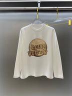 Louis Vuitton long-sleeve shirt in white with large round front logo print