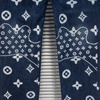 Louis Vuitton pants, blue denim with white monogram pattern