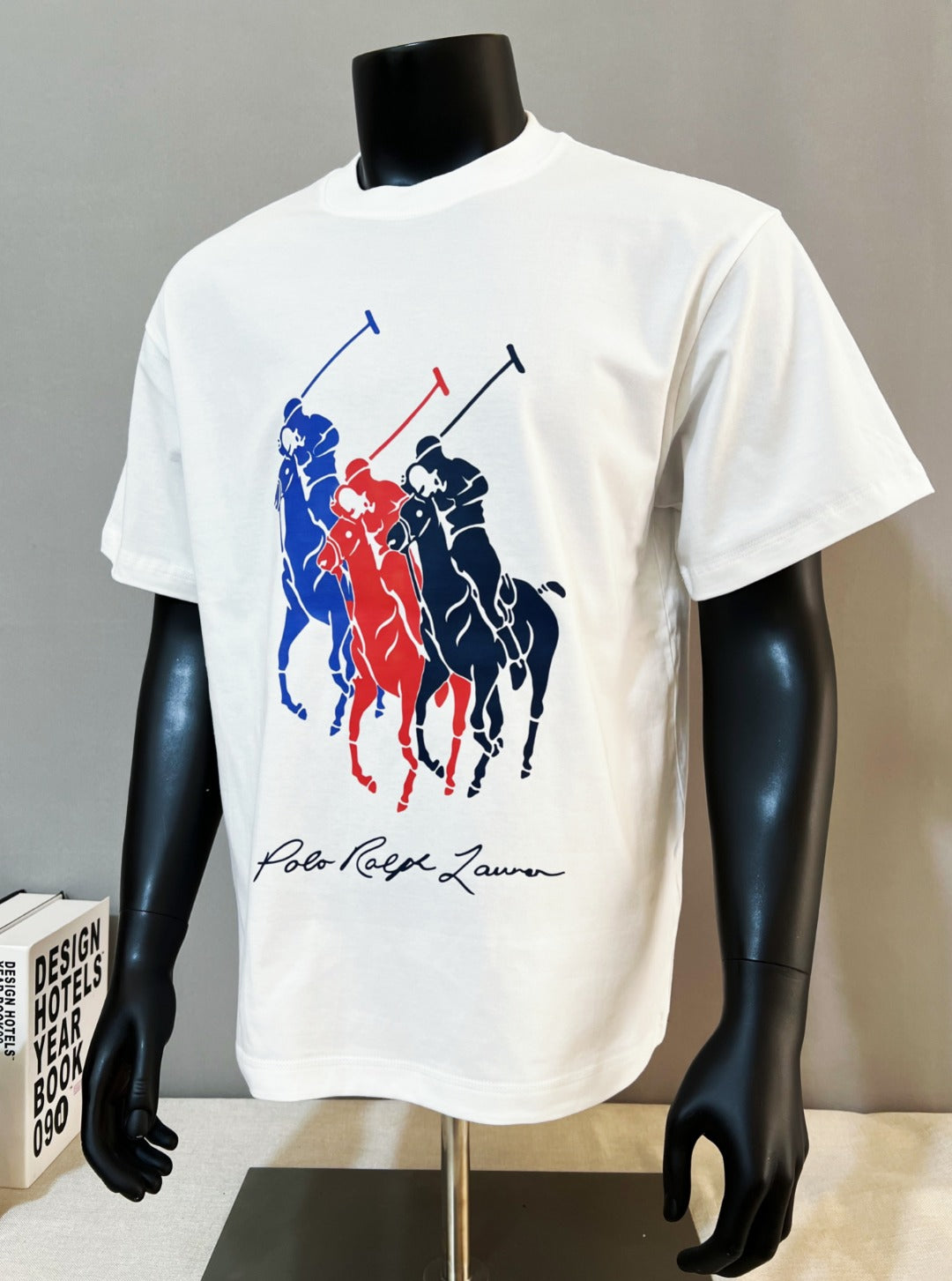 White T-shirt with Polo graphic on back
