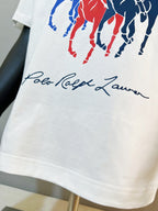White T-shirt with signature text under graphic