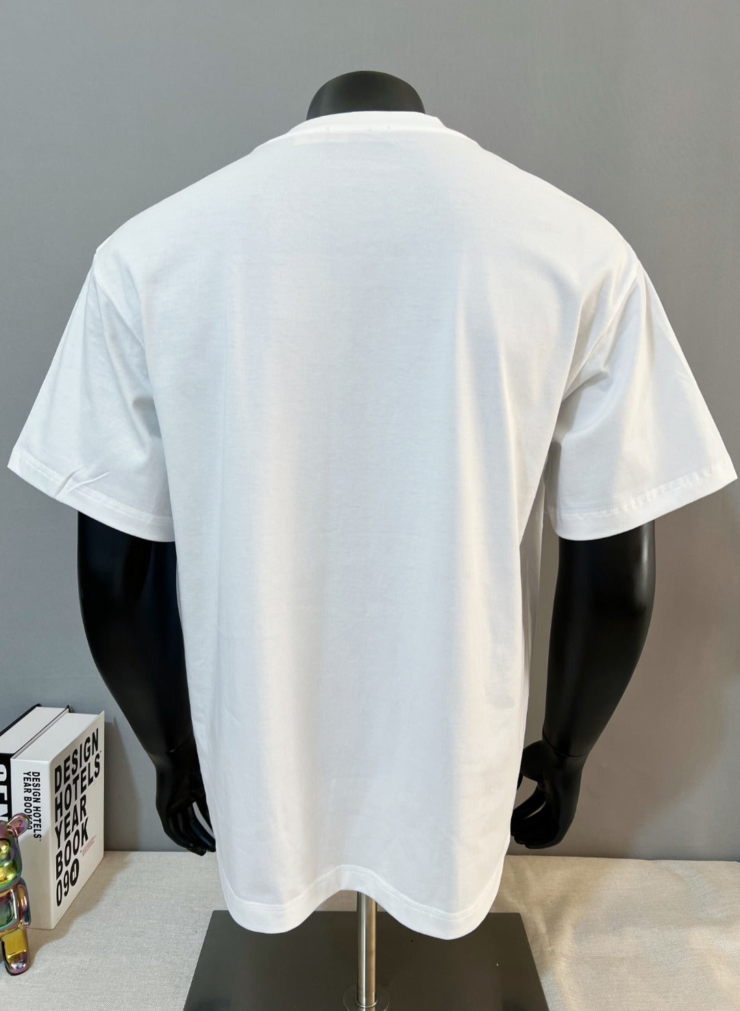 White T-shirt back view with no front graphic
