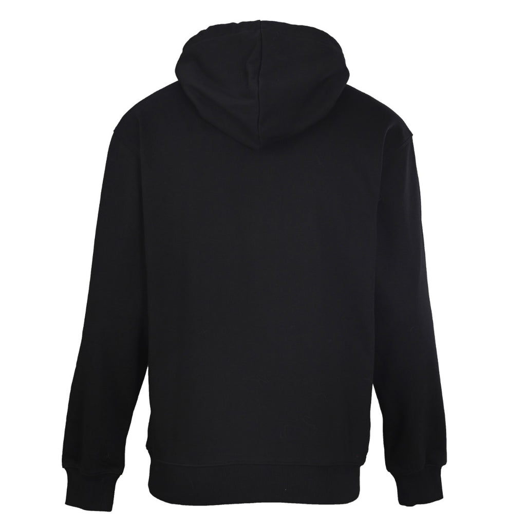 Black Burberry pullover hoodie with ribbed cuffs and hem.